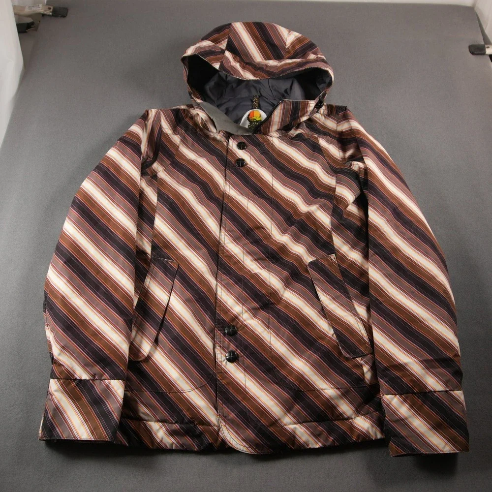 VTG Y2K Burton Striped Dryride Insulated Men Jacket S Snowboard Ski Retro Skate